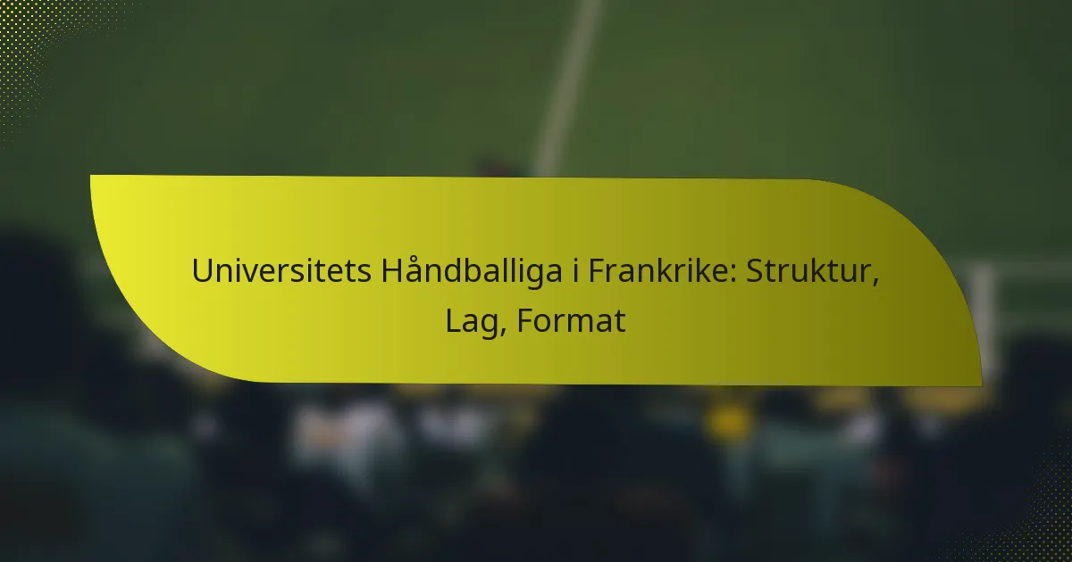 Universitets Håndballiga i Frankrike: Struktur, Lag, Format