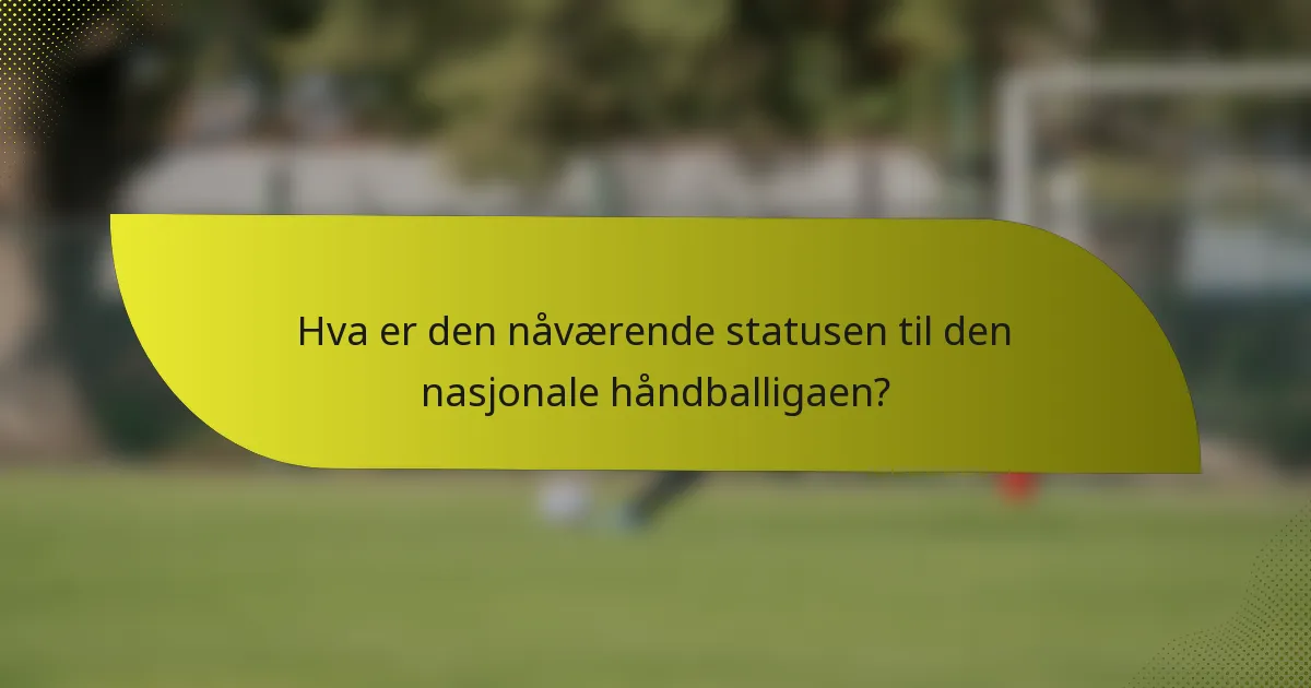 Hva er den nåværende statusen til den nasjonale håndballigaen?