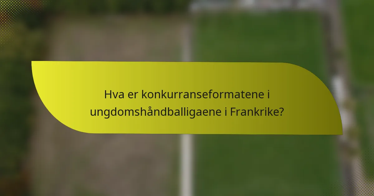 Hva er konkurranseformatene i ungdomshåndballigaene i Frankrike?