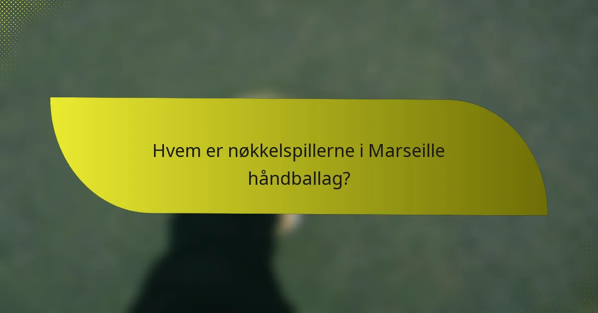 Hvem er nøkkelspillerne i Marseille håndballag?