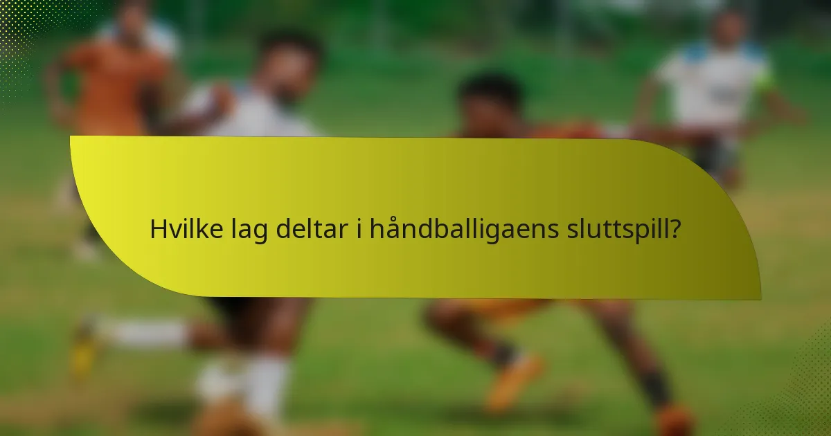 Hvilke lag deltar i håndballigaens sluttspill?