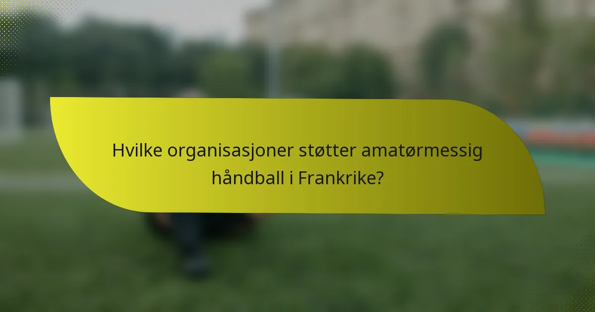 Hvilke organisasjoner støtter amatørmessig håndball i Frankrike?