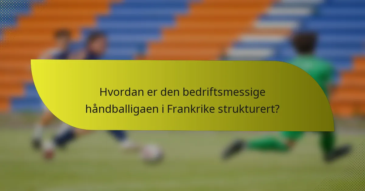 Hvordan er den bedriftsmessige håndballigaen i Frankrike strukturert?
