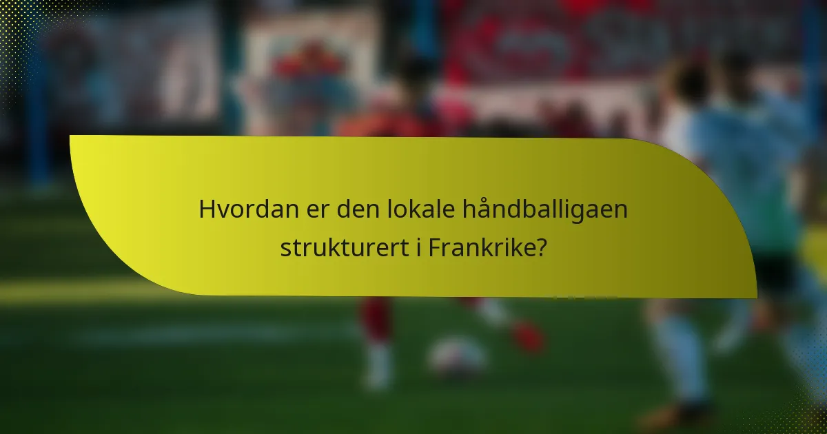 Hvordan er den lokale håndballigaen strukturert i Frankrike?